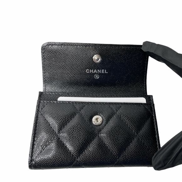 ❌SOLD❌Chanel Caviar So Black Card Holder Wallet - Picture 6 of 8